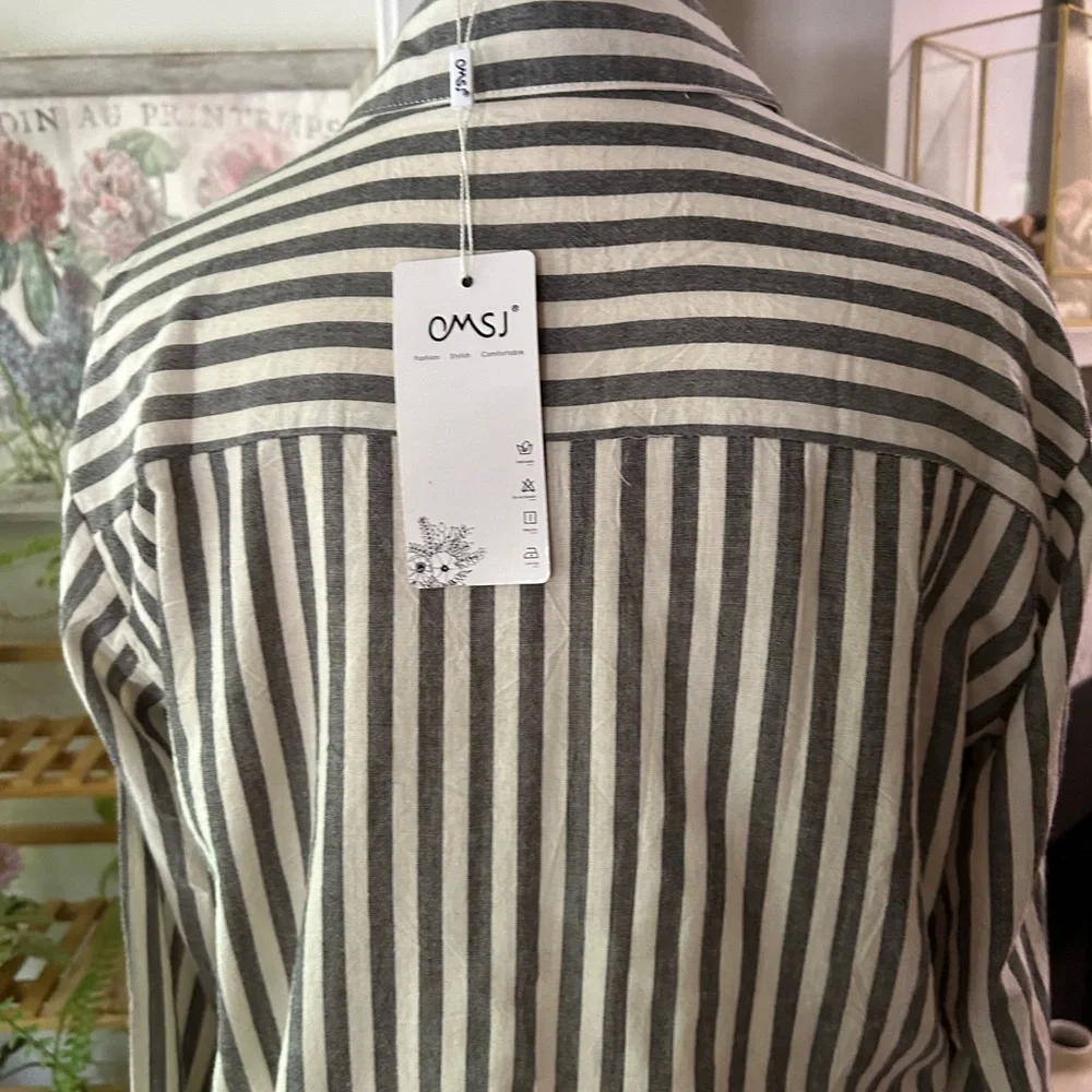 Button down striped shirt long sleeve - Picture 10 of 14